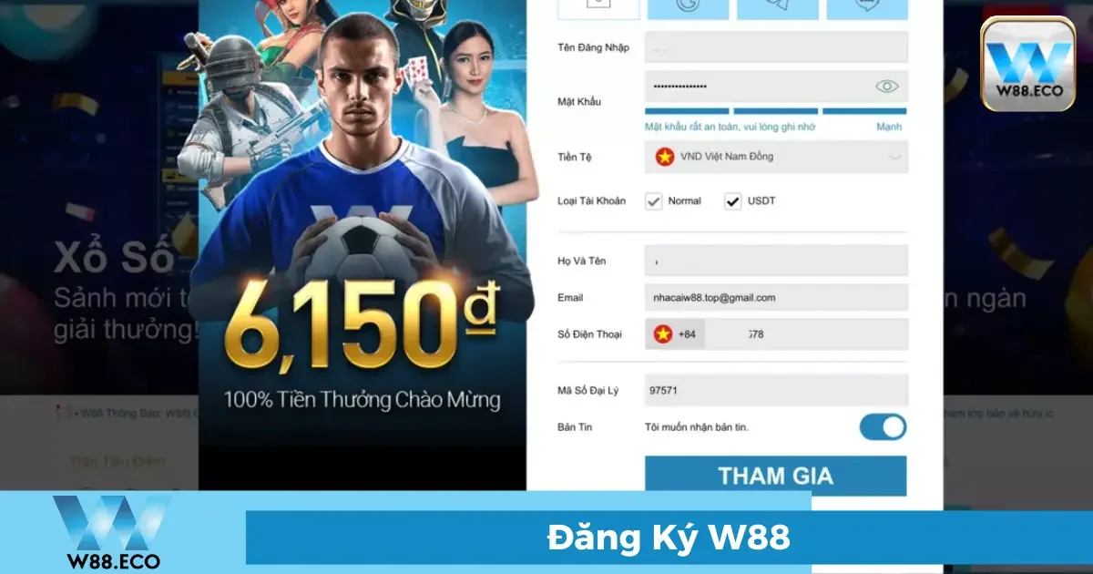 Đăng ký W88 - Tạo tài khoản nhanh chóng chỉ trong 1 phút 3 Hướng dẫn đăng ký W88 từng bước chi tiết