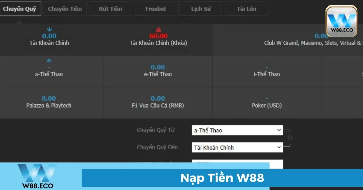 Nạp tiền W88 - Hướng dẫn nạp tiền chi tiết mọi phương thức 1 Các phương thức nạp tiền tại W88